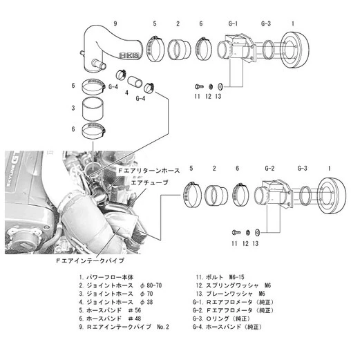 HKS Racing Suction Intake For Nissan Skyline R33 GT-R - Image 2